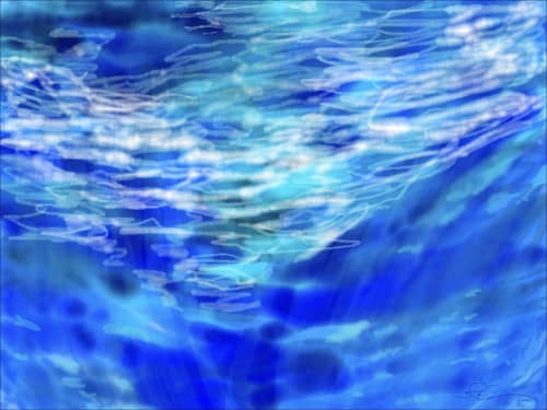 Living Oceans • OCEAN WATER 3 | Prints in Paintings by Betty Jo Costanzo. Item composed of cotton & paper compatible with contemporary and coastal style