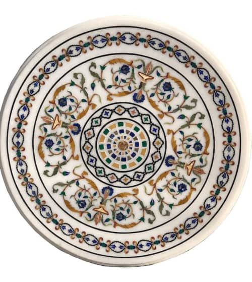 white marble table, coffee table, end table, tabletop | Tables by Innovative Home Decors. Item made of marble works with country & farmhouse & art deco style
