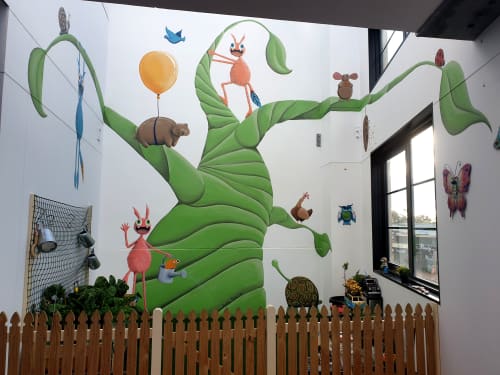 Beanstalk | Murals by Susan Respinger | Kids on Beaufort | Child Daycare Centre | Inglewood in Inglewood. Item composed of synthetic