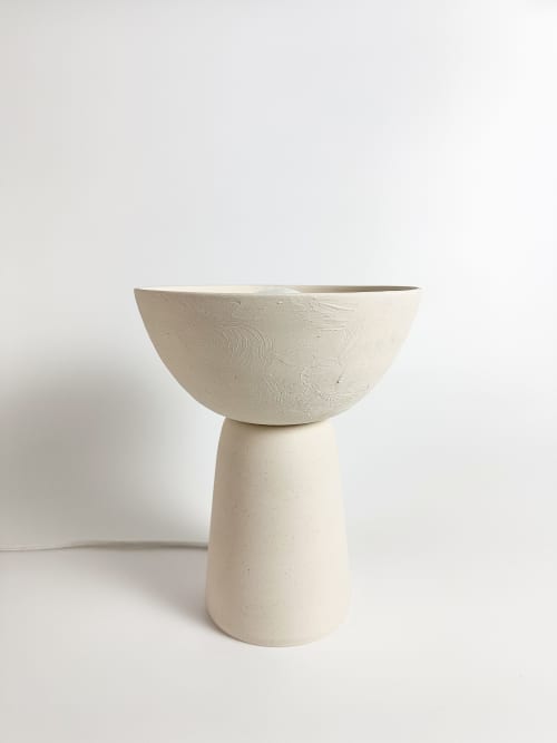 Crescent Table Lamp | Lamps by AND Ceramic Studio. Item made of stoneware compatible with mid century modern and contemporary style