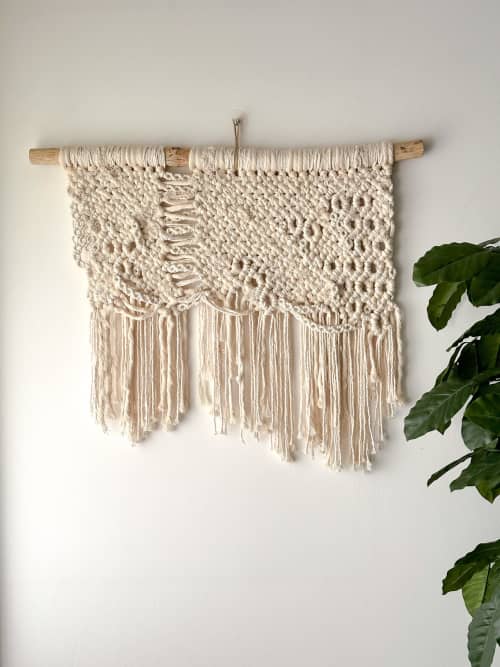 HOPE 002 | Macrame Wall Hanging | Wall Hangings by Ana Salazar Atelier. Item made of wood with cotton works with boho & country & farmhouse style