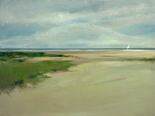 Anne Packard "Far Beach" | Oil And Acrylic Painting in Paintings by YJ Contemporary Fine Art. Item composed of canvas