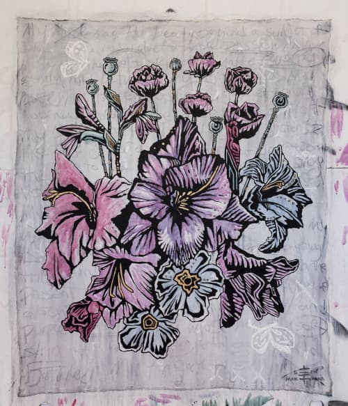 Fleurs de La Muse | Oil And Acrylic Painting in Paintings by Sean Martorana. Item composed of canvas & synthetic
