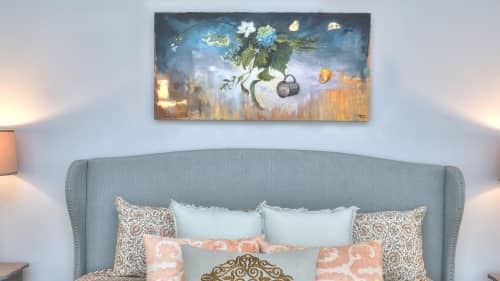 Wedding Bouquet | Oil And Acrylic Painting in Paintings by Andie Paradis Freeman | Hagood Homes at St. James Plantation in Southport. Item composed of wood