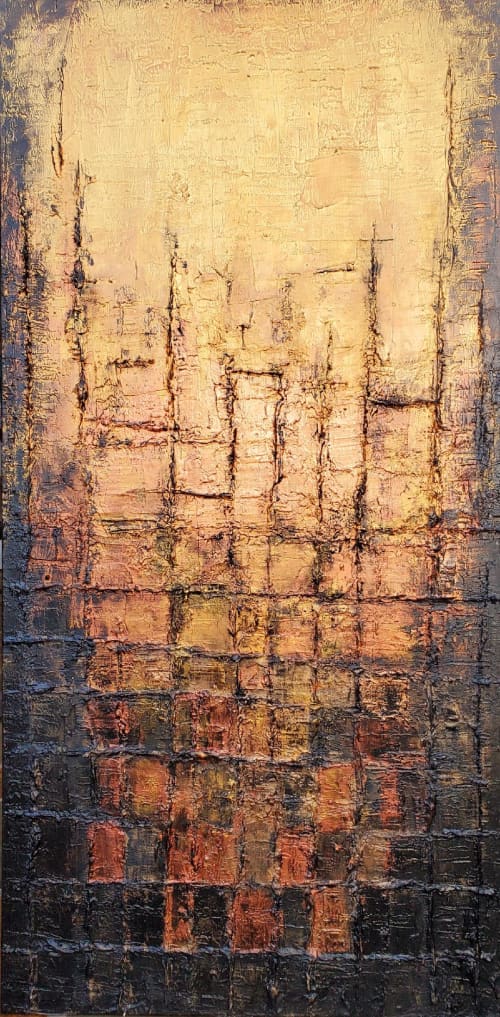 Tarnished Copper | Oil And Acrylic Painting in Paintings by Liz Johnston. Item made of canvas with synthetic
