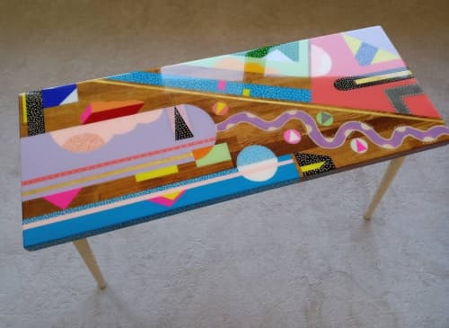 Epoxy Resin Side Table, Abstract Modern Eclectic Table | Coffee Table in Tables by Epoxy Coffee Table Shop. Item composed of wood in boho or mid century modern style