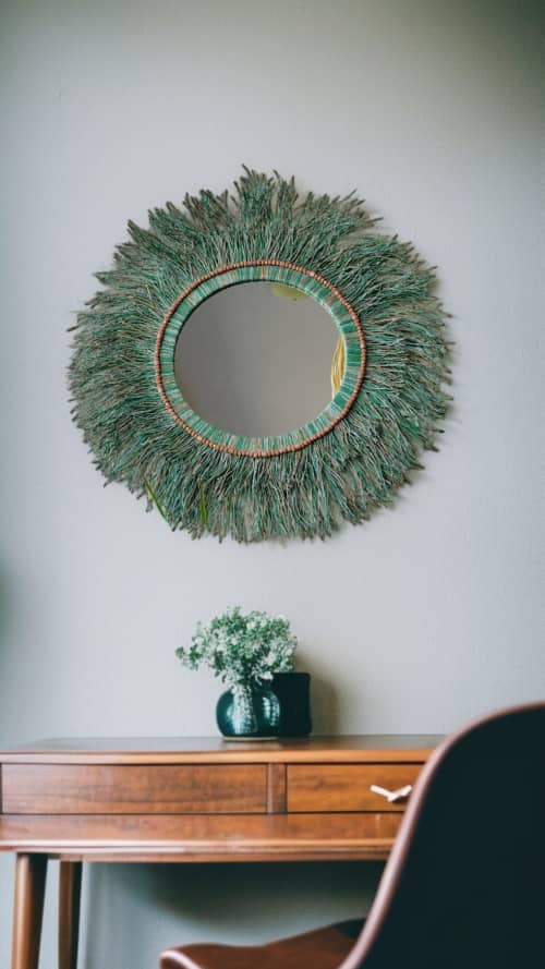 Custom Boho Mirror: Embrace Boho Charm in Your Space Rustic | Decorative Objects by Magdyss Boutique. Item works with boho & minimalism style