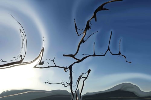 Sky Swirl 00195 A | Prints in Paintings by Petra Trimmel. Item made of canvas with metal