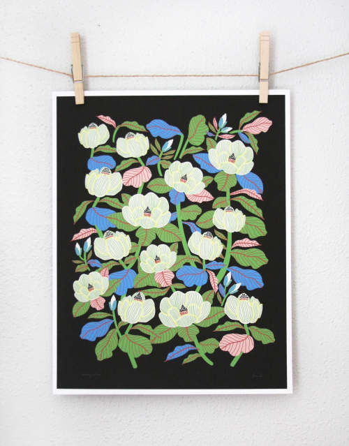 Magnolia Art Print | Prints by Leah Duncan. Item made of paper works with mid century modern & contemporary style