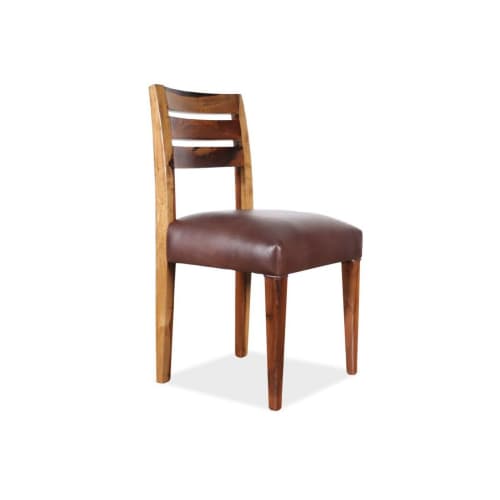 Exotic Wood and Leather Side Chair from Costantini, Renzo. | Dining Chair in Chairs by Costantini Design. Item made of wood with fabric