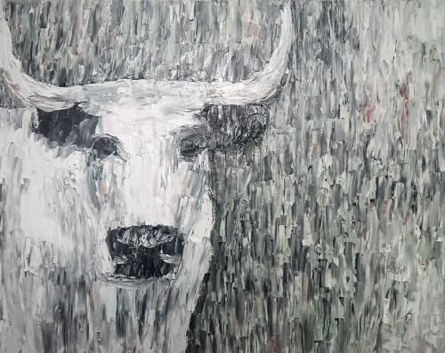 Le Boeuf Gras | Canvas Painting in Paintings by Art Gumbo. Item made of canvas
