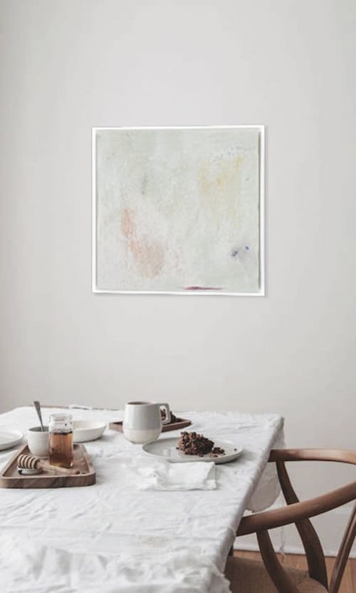 "Contemplation" - Abstract Minimalism - Framed | Mixed Media in Paintings by El Lovaas. Item made of canvas works with minimalism & country & farmhouse style