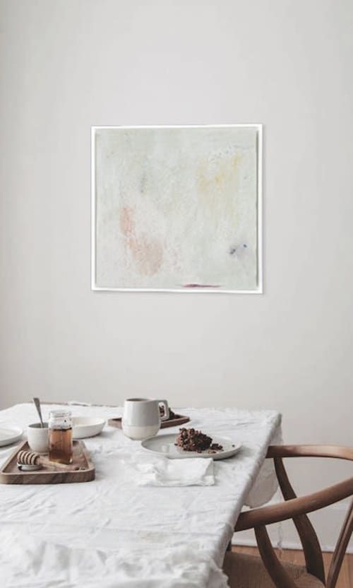 "Contemplation" - Abstract Minimalism - Framed | Mixed Media in Paintings by El Løvaas. Item made of canvas works with minimalism & country & farmhouse style
