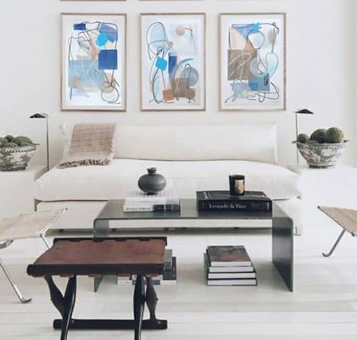 Blue Series Paintings | Mixed Media by Alice Watt. Item made of paper with synthetic