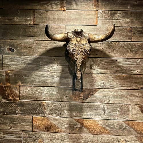 Lace Skull | Ornament in Decorative Objects by Gypsy Mountain Skulls | Old Town Cellars in Park City. Item made of wood works with contemporary & country & farmhouse style