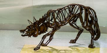 Crouching Coyote | Public Sculptures by Wendy Klemperer Art Inc | Denali National Park and Preserve in Denali National Park and Preserve. Item made of steel