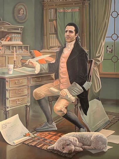 Parody Portrait Alexander Hamilton | Oil And Acrylic Painting in Paintings by Nicolette Atelier. Item made of canvas with synthetic