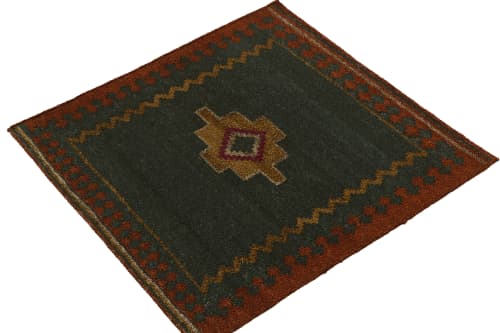 1950s Vintage Sofreh Kilim rug in Green-Blue with Gold | Area Rug in Rugs by Rug and Kilim