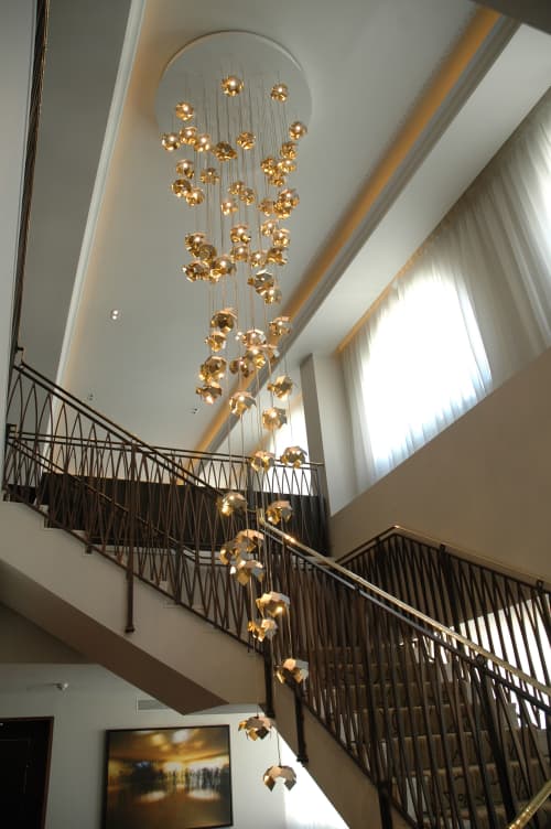 LEM Chandelier | Chandeliers by Ombre Portée | The Langham, London in London. Item composed of brass