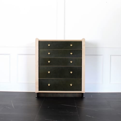 Alton Dresser | Storage by Crump & Kwash. Item composed of maple wood and brass in contemporary or art deco style