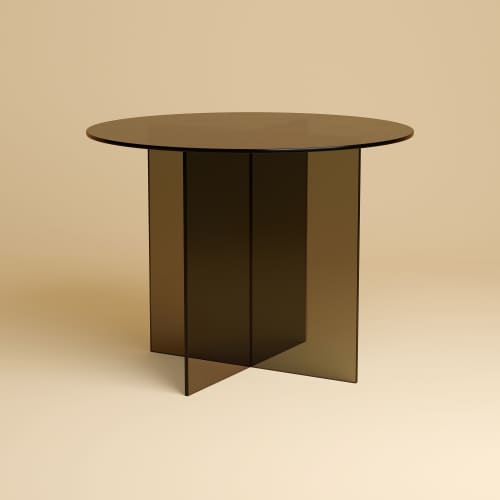 Bronzed Glass Dining Table - YURI by Lebanto | Tables by Lebanto. Item made of glass works with minimalism & contemporary style