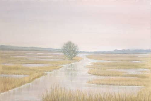 Creek and Tree | Oil And Acrylic Painting in Paintings by Bella Bigsby. Item composed of synthetic