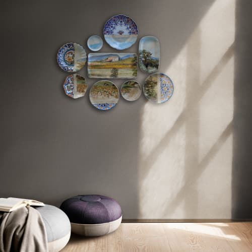 Vineyard in Provence | Wall Sculpture in Wall Hangings by Studio DeSimoneWayland. Item made of canvas & ceramic compatible with boho and contemporary style