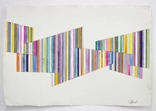 Commissioned triptych for South Miami home | Mixed Media by Johanna Boccardo. Item made of paper with synthetic