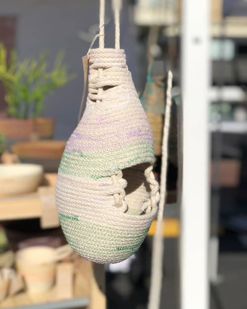 Coiled Rope Birdhouse | Planter in Vases & Vessels by MOkun | HEAD WEST Marketplace in Alameda. Item composed of fiber
