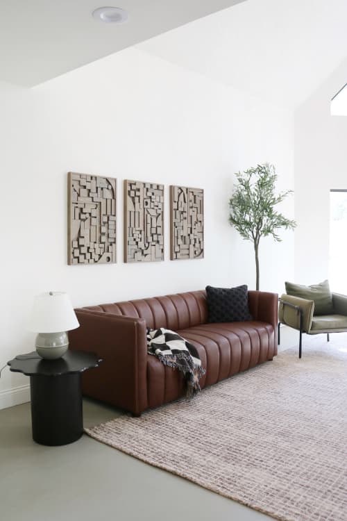 Abstract Wall Art, Dimensional Plaster Art | Wall Sculpture in Wall Hangings by Blank Space Studios. Item made of oak wood works with contemporary & industrial style