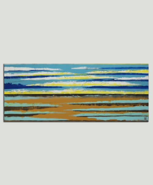 Sea view Landscape | Oil And Acrylic Painting in Paintings by Ronald Hunter | Roxier Art Gallery in Rotterdam. Item composed of canvas and synthetic