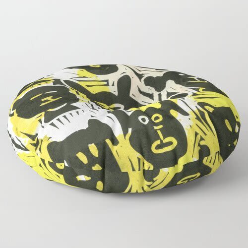 Round Pillow Dogs | Pillows by Pam (Pamela) Smilow. Item composed of fabric