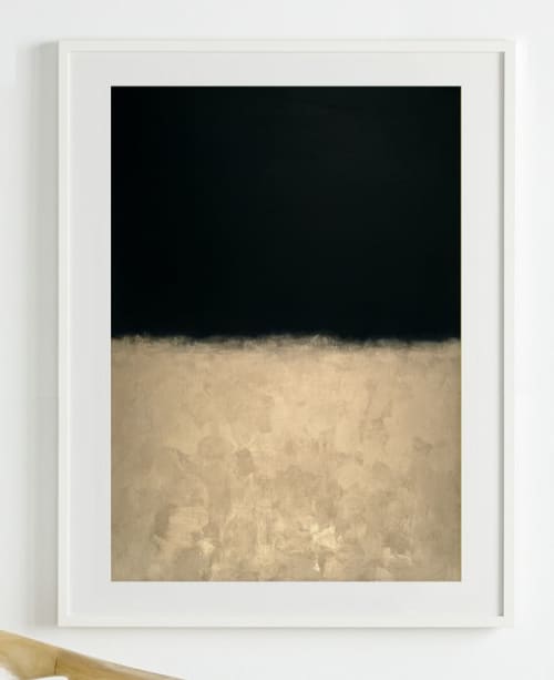 Navy & Gold, 2015. | Oil And Acrylic Painting in Paintings by Matthew Thomas | Club Quarters Hotel in Houston in Houston. Item composed of canvas & synthetic