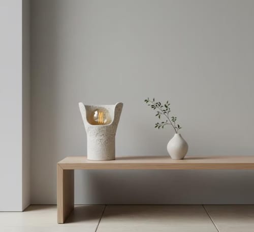 Extravagant italian designer table lamp | Lamps by ENOceramics. Item composed of ceramic compatible with minimalism and contemporary style