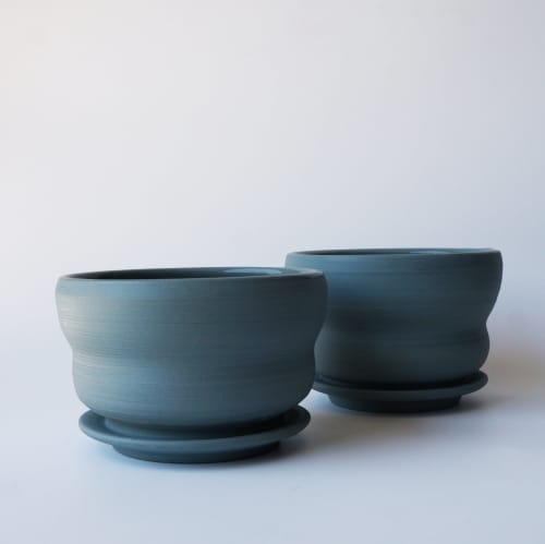 Standard Blue Planter | Vases & Vessels by Coco Spadoni Ceramics. Item made of ceramic