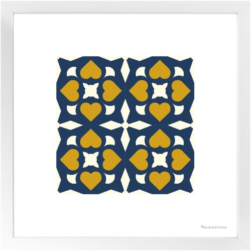 Framed Art Print 4x4 Marvila - AzulAmarelo | Prints by Alzuleycha. Item composed of paper