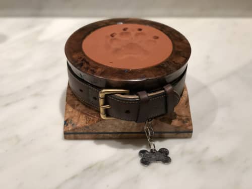 Dog Ash Urn | Decorative Objects by David Leitch. Item made of wood