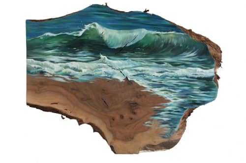 Ocean #4 | Oil And Acrylic Painting in Paintings by Lindsey Millikan. Item composed of wood & synthetic compatible with contemporary and coastal style