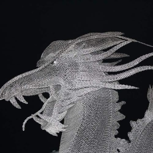 Emerging Dragon | Public Sculptures by Mike Van Dam Art. Item made of steel