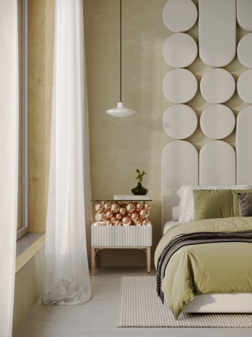 Bedside table Bubbles | Tables by PANOPTIKUM COLLECTIONS. Item made of wood with brass works with contemporary & art deco style