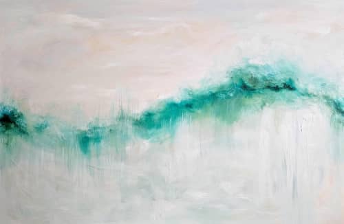 I dreamt of the sea - Abstract seascape painting | Oil And Acrylic Painting in Paintings by Jennifer Baker Fine Art. Item composed of canvas in contemporary or coastal style