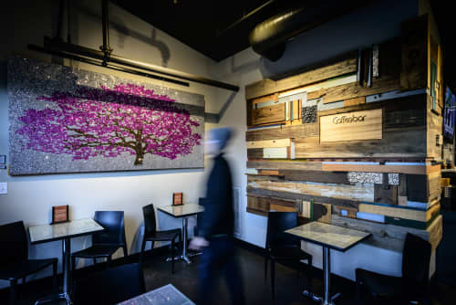 andy cline | Mosaic in Art & Wall Decor by Cline Originals | Coffeebar Truckee in Truckee. Item composed of wood