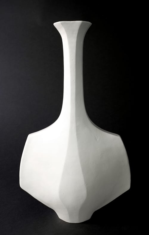 HANÈ in White - Small Ceramic Vessel | Vase in Vases & Vessels by Beverly Morrison - Sculptor. Item made of stoneware works with minimalism style