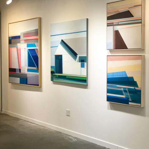 Beach House | Oil And Acrylic Painting in Paintings by Shilo Ratner. Item composed of canvas in contemporary style