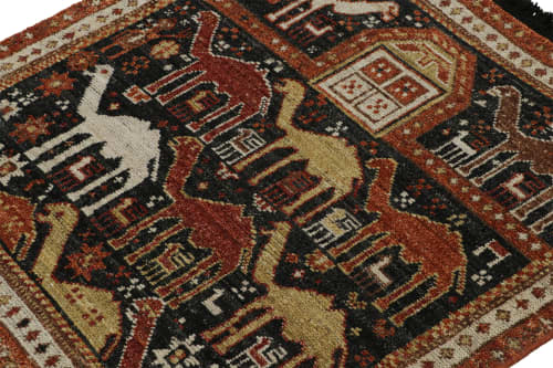 Rug & Kilim’s Tribal rug in Black with Red, Gold-Brown | Area Rug in Rugs by Rug and Kilim