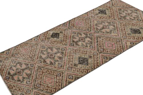 Vintage Zeki Müren Runner with All-Over Tribal Geometric | Area Rug in Rugs by Rug and Kilim. Item composed of wool
