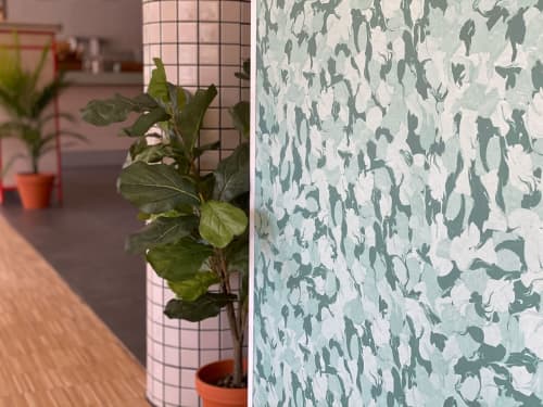 Custom coloured patterns on wallpaper and fabric | Wall Treatments by Plesner Patterns | Mustad Eiendom AS in Ullern. Item made of fabric with paper