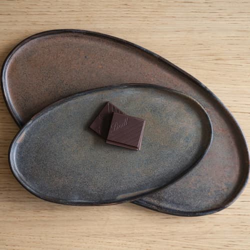 Rust Stoneware Oval Serving Platter | Serveware by Creating Comfort Lab. Item made of ceramic
