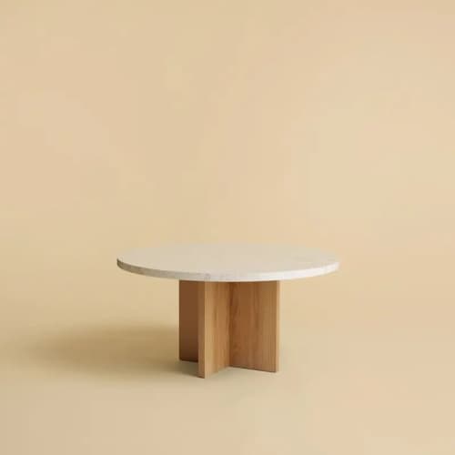 Marble and Oak Coffee Table - TINIAN by Lebanto | Tables by Lebanto. Item composed of oak wood and metal in minimalism or contemporary style