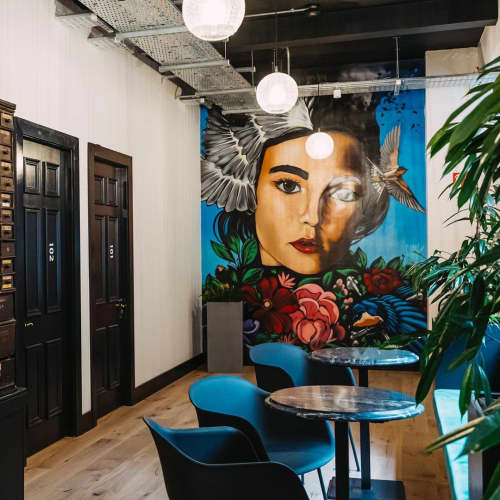 Lady Mural by Jonny McKerr (JMK Art) at Iconic Offices The Masonry